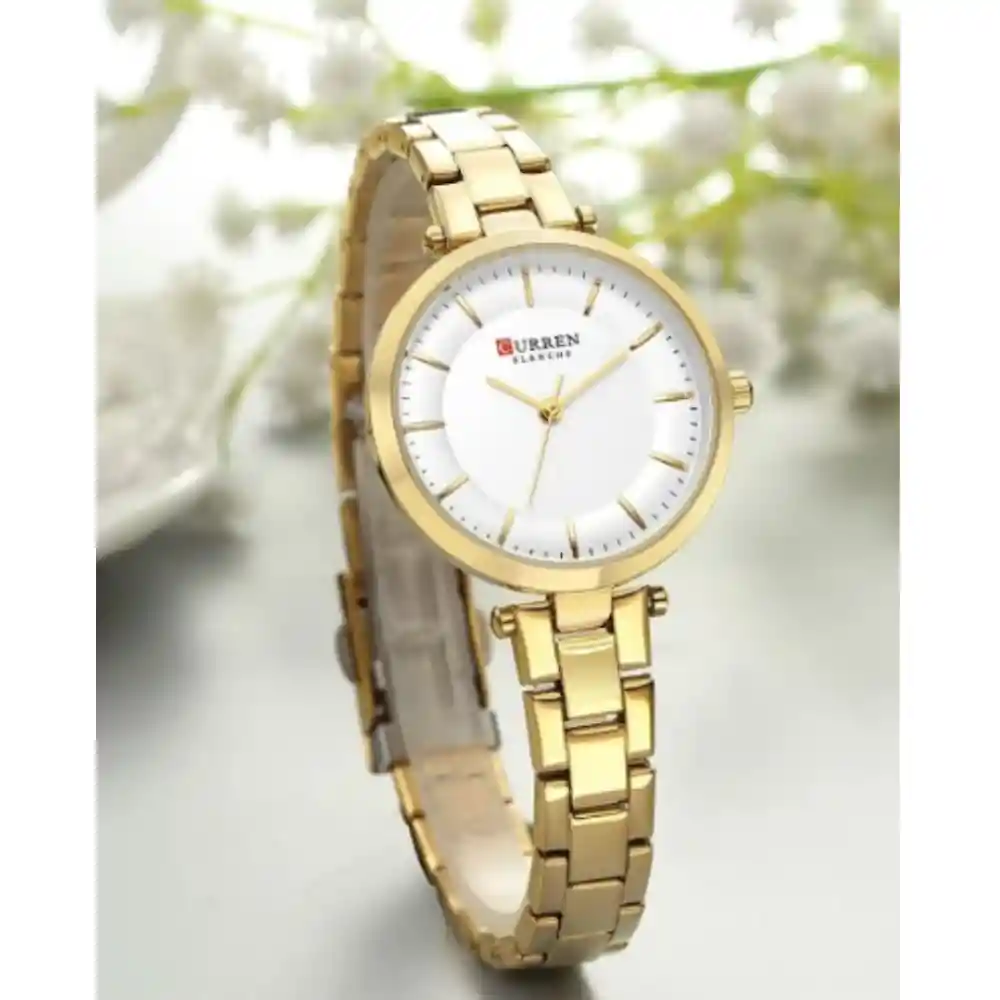 Reloj Analógico Pulsera Acero Curren Original Para Mujer Diseño Elegant