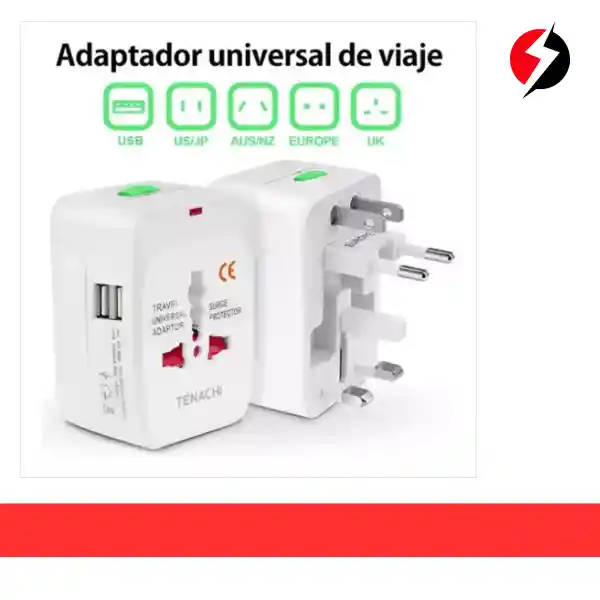 Adaptador De Corriente Universal Europeo 2 Puertos