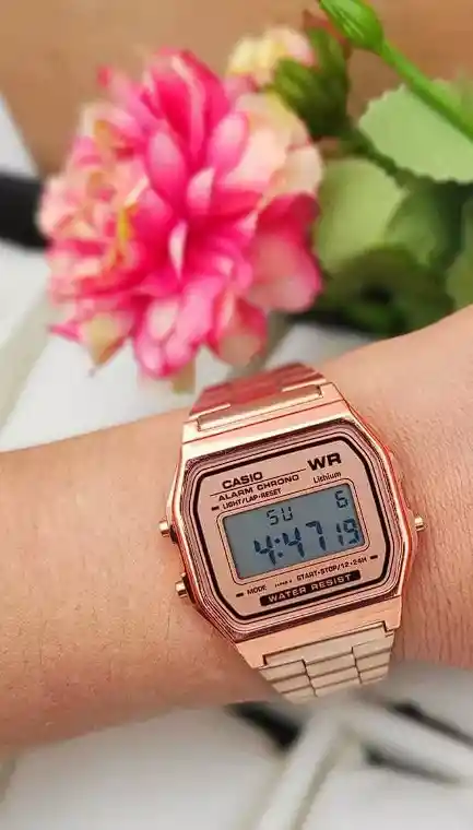 Reloj Retro Casio Oro Rosa Para Mujer Digital