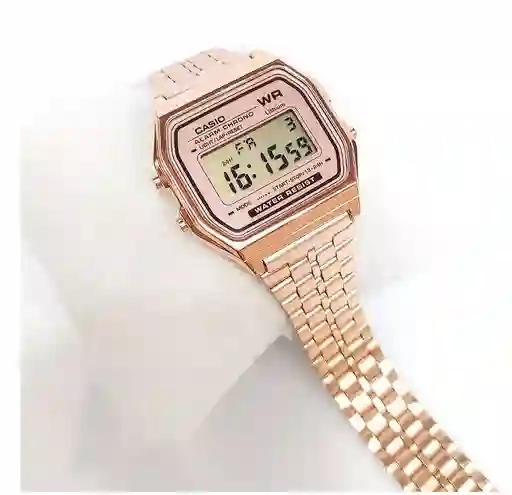 Reloj Retro Casio Oro Rosa Para Mujer Digital