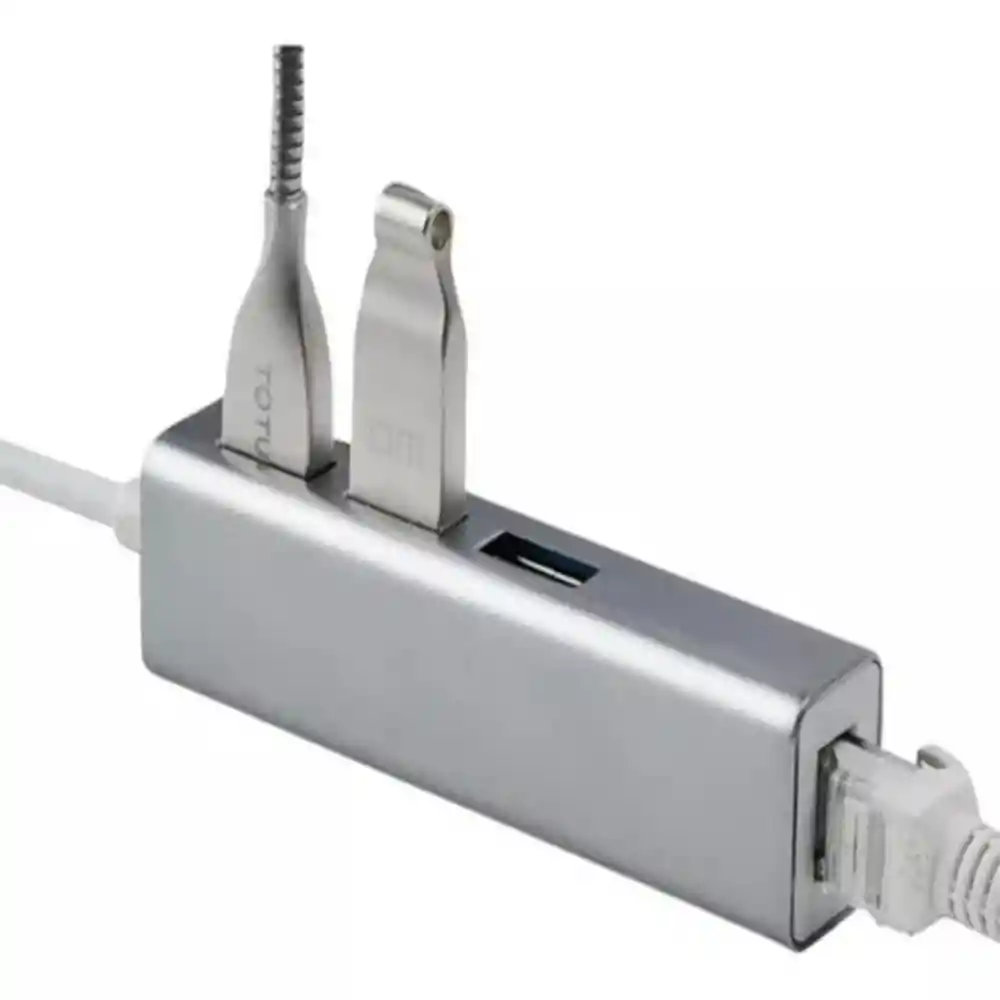 Adaptador Convertidor Multipuerto Usb 4 En 1 Hub Entrada De Red Ethernet