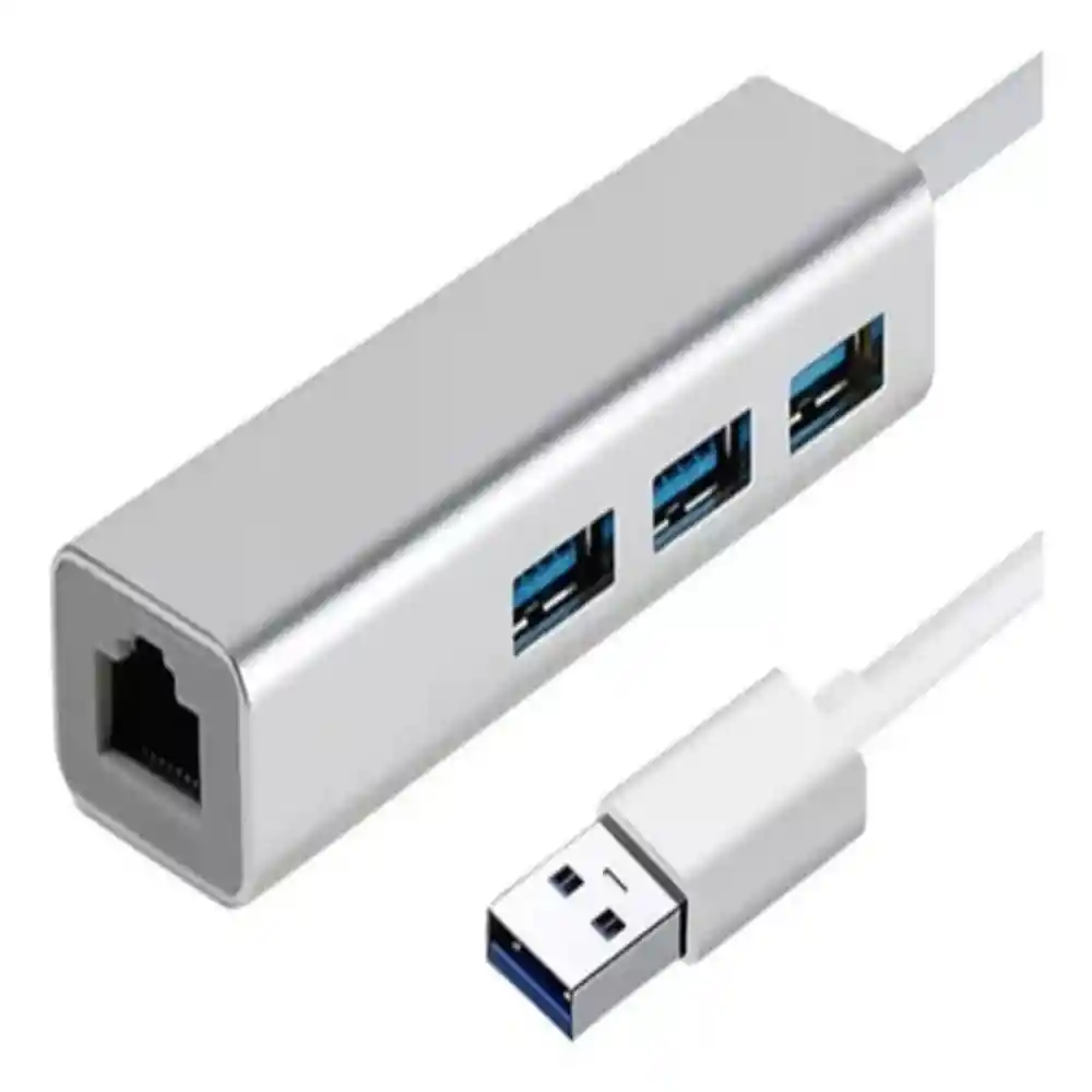 Adaptador Convertidor Multipuerto Usb 4 En 1 Hub Entrada De Red Ethernet