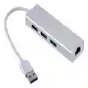 Adaptador Convertidor Multipuerto Usb 4 En 1 Hub Entrada De Red Ethernet