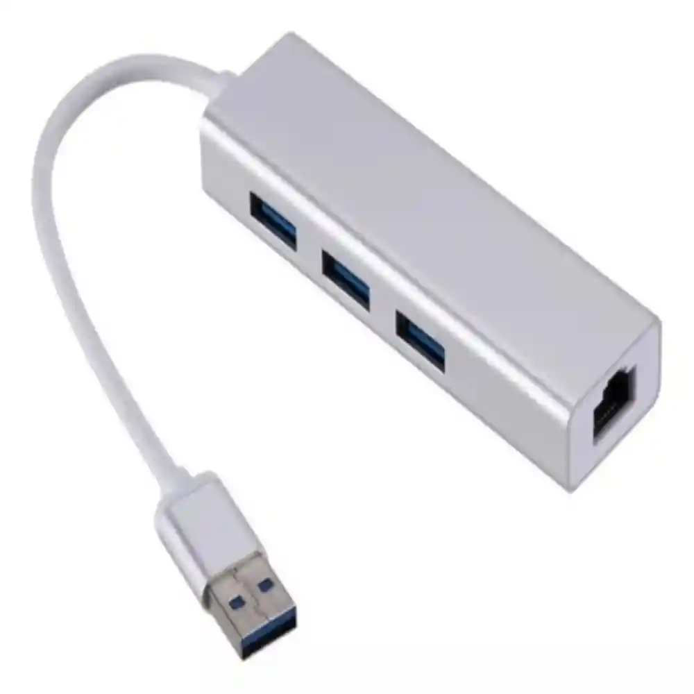 Adaptador Convertidor Multipuerto Usb 4 En 1 Hub Entrada De Red Ethernet