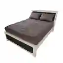 Protector Colchón Gris Cama Semidoble + 2 Funda Acolchada Hogareto
