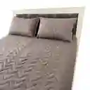 Protector Colchón Gris Cama Semidoble + 2 Funda Acolchada Hogareto