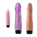 Dildo Vibrador Jelly Cock Color Piel, Consolador Vibrador Mediano