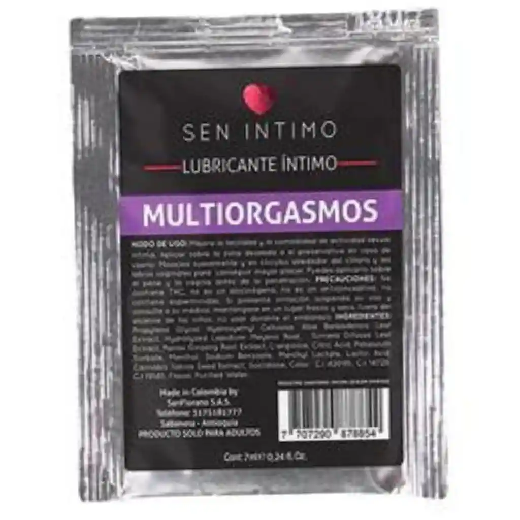 Lubricante Multiorgasmos Sachet X 7 Ml Sen Intimo