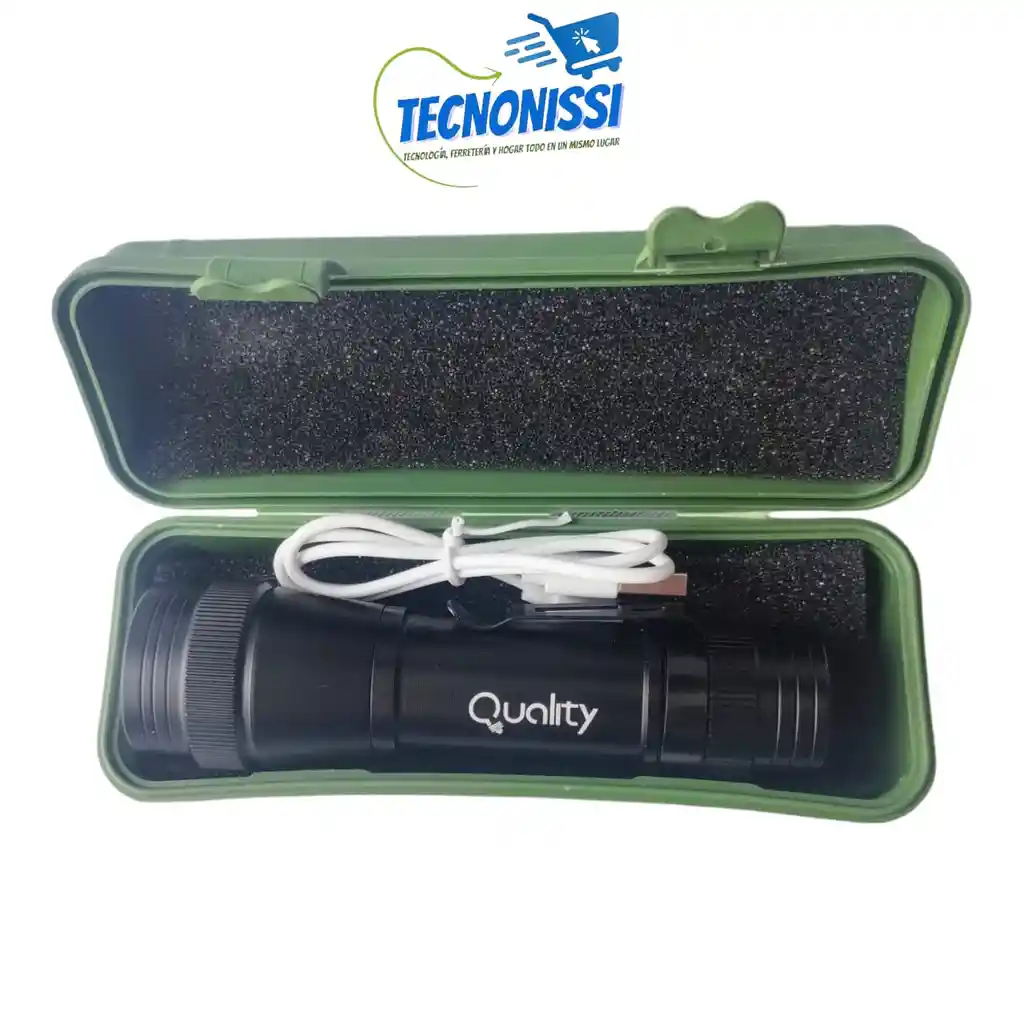 Linterna Mediana Led Recargable Luz Zoom Largo Alcance