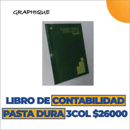 Libro De Contabilidad Pasta Dura 3 Columnas Oficio X100 Folios