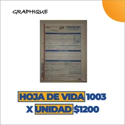 Hoja De Vida 1003 X Unidad	