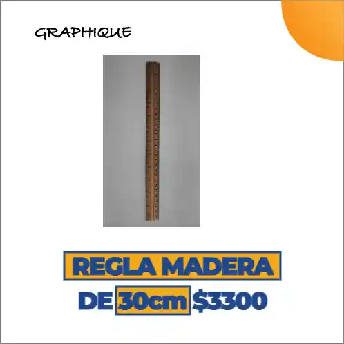 Regla De 30 Cms Madera