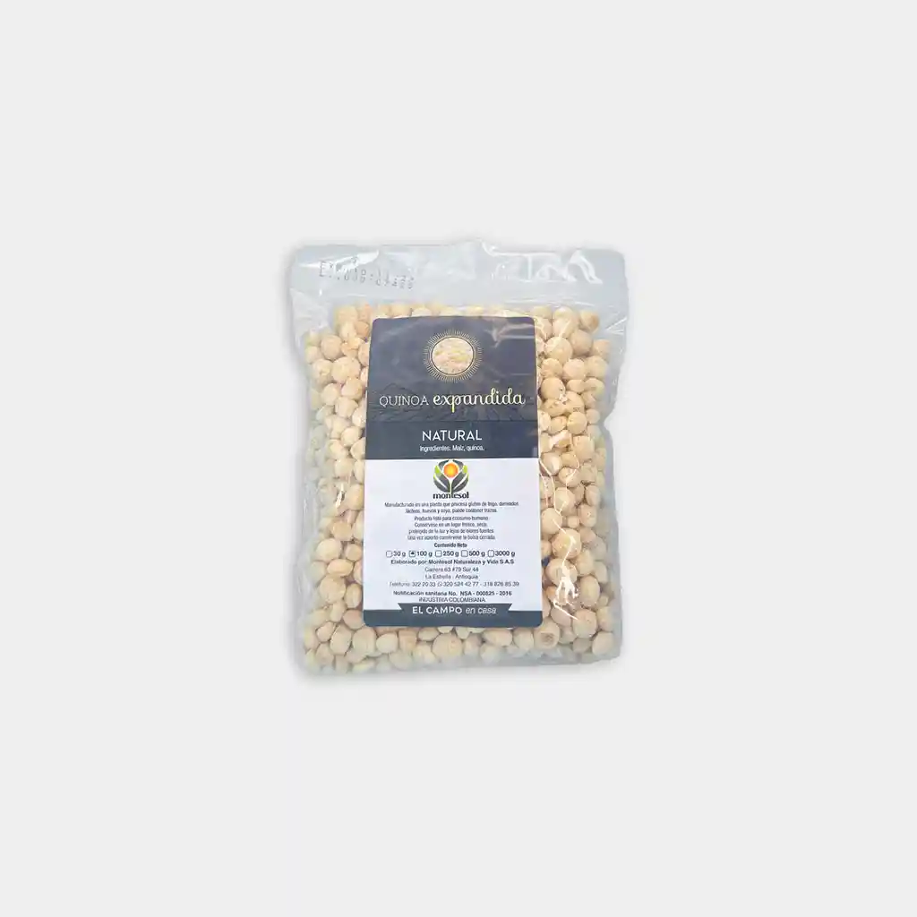 Quinoa Expandida Natural Montesol X100 Gr