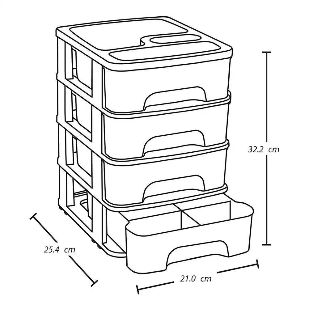 Gavetero Pequeño Con 4 Gavetas