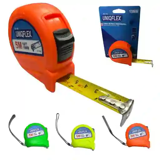 Cinta Metrica Metro Flexometro 5 Metros 19 Mm Uniqflex