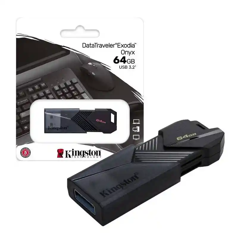 Memoria Usb 64gb Kingston Data Traveler Exodia Onyx - Negra