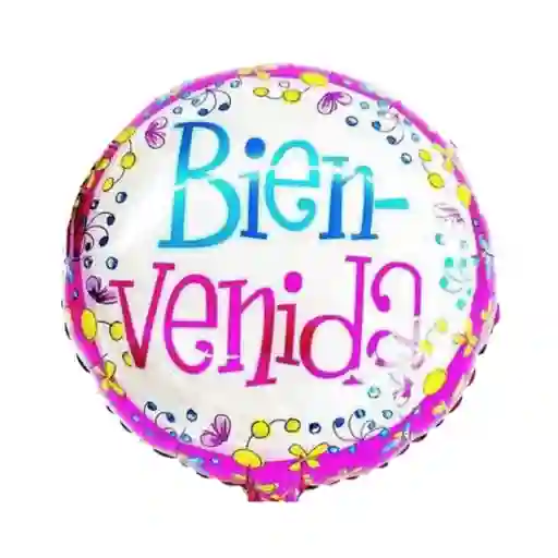 Globo Metalizado Bienvenida Inflado Con Helio