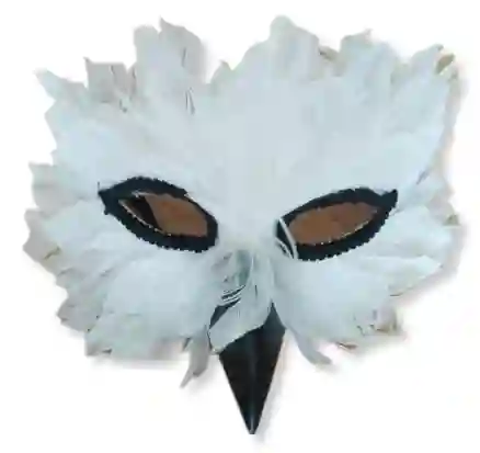 Antifaz Plumas Blancas Nariz Larga Halloween