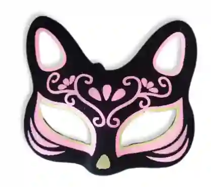 Antifaz Mascara Negro De Gata Con Escarcha Halloween