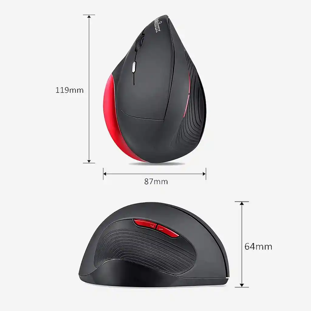 Mouse Vertical Inalambrico Zurdo Perixx-718 | 1600 Dpi 6 Bot