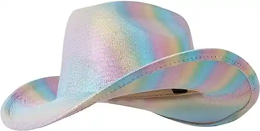 Sombrero Vaquero Blanco Holografico