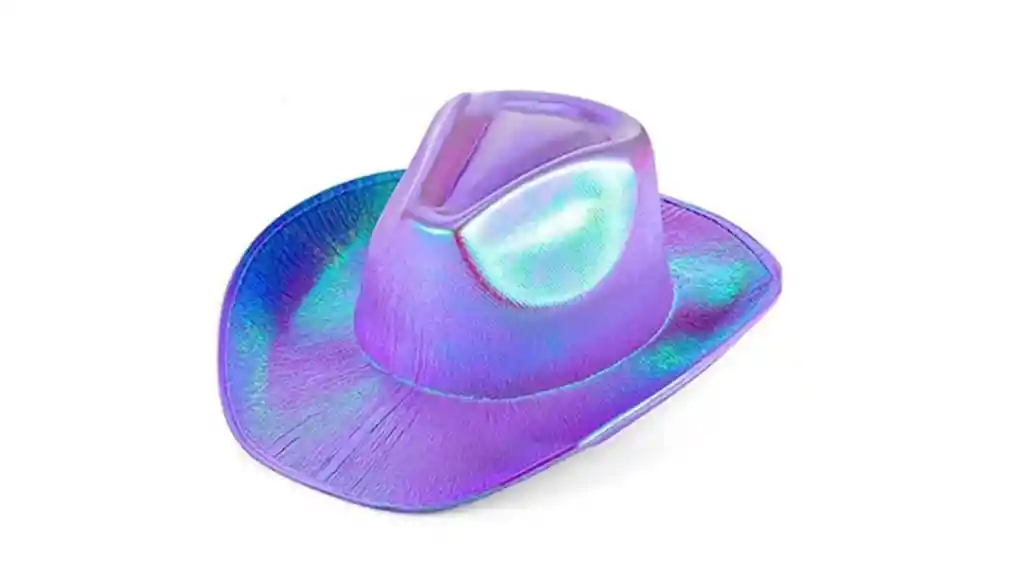 Sombrero Vaquero Morado Holográfico