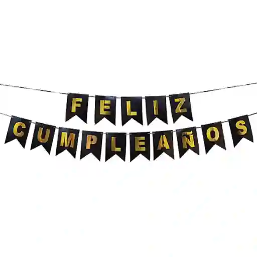 Banderin Feliz Cumpleaños Negro