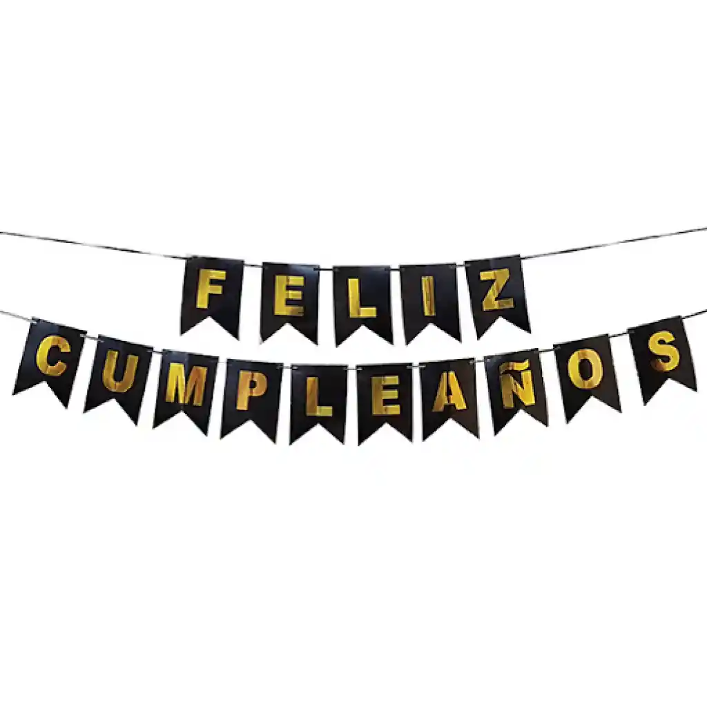 Banderin Feliz Cumpleaños Negro