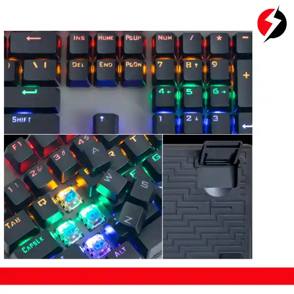 Teclado Gamer Mecanico Retroiluminado De Cable Usb