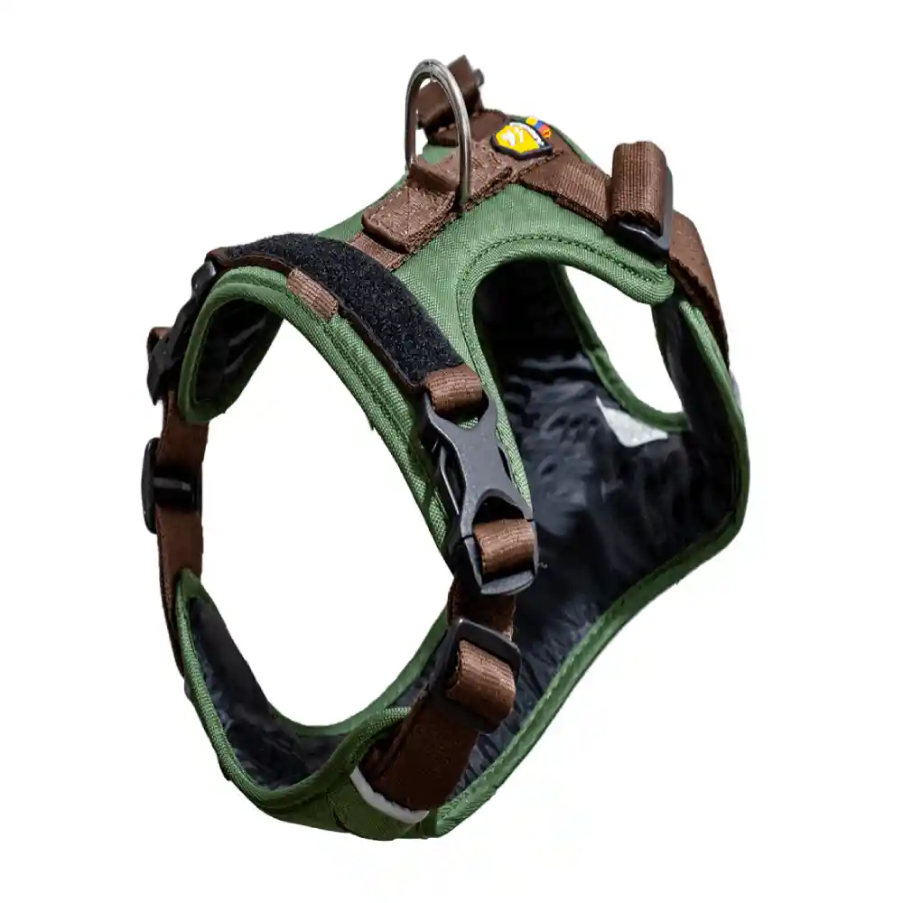 Arnés Para Perro Felcan Mini Aventurero Verde Militar Y Café - S