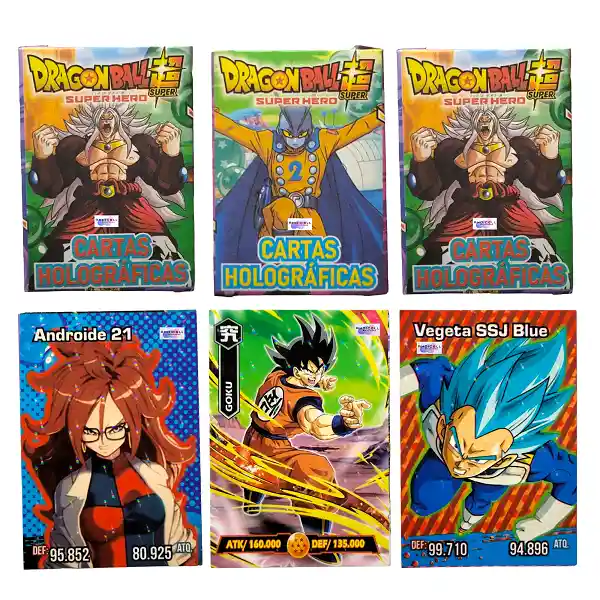 50 Sobres De Cartas Dragon Ball Super Hero Holográficas Coleccionables