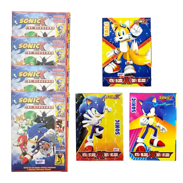 50 Sobres De Cartas Sonic X The Hedgehog Coleccionables Intercambiables