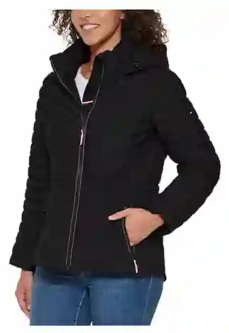 Chaqueta Tommy Hilfiger 100% Original Impermeable Mujer Talla L Negro