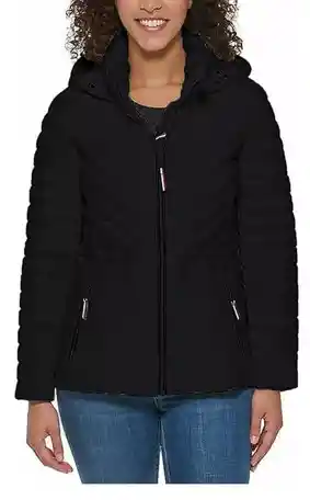 Chaqueta Tommy Hilfiger 100% Original Impermeable Mujer Talla L Negro