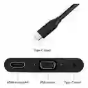 Adaptador 3 En 1 Tipo C Usb 3.1 A Hdmi, Vga, Audio 3.5 Mm