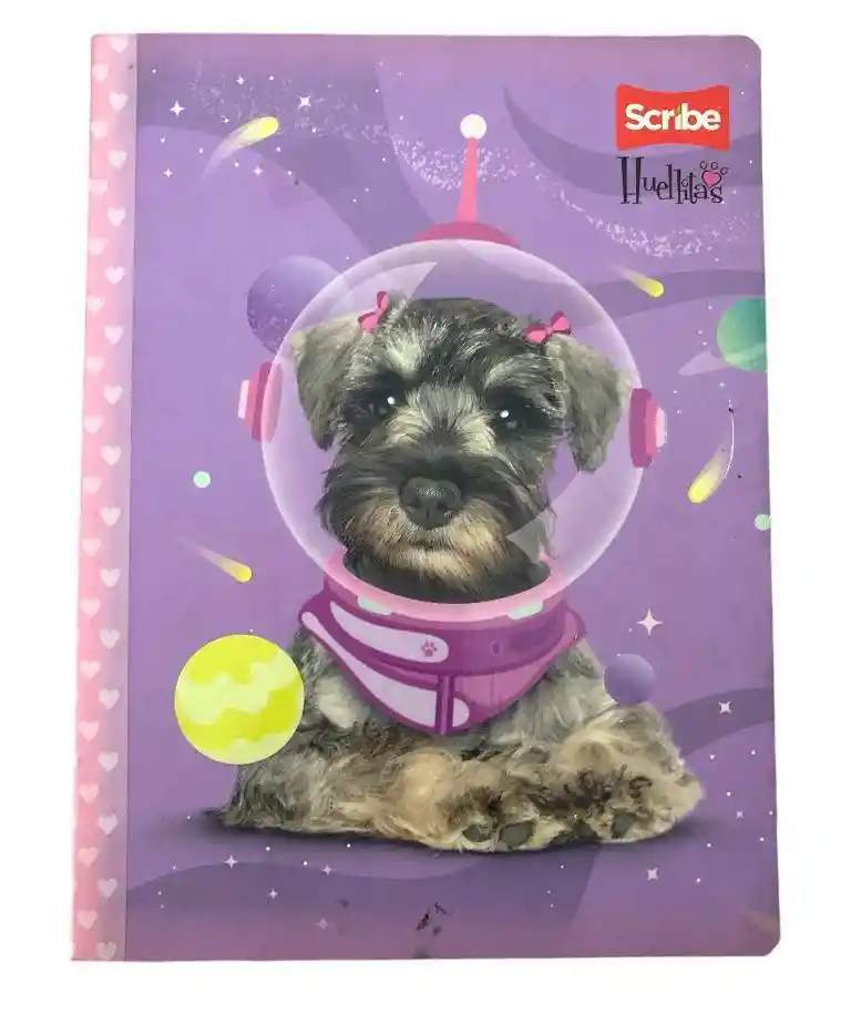 Cuaderno Cosido Para Niña Astronauta Perro Cuadriculado X50 Hojas Scribe