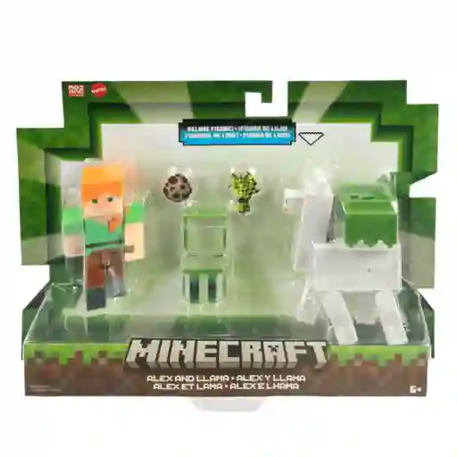 Set Figura De Acción 2 Minecraft Alex Y Llama 8 Cm De Mattel