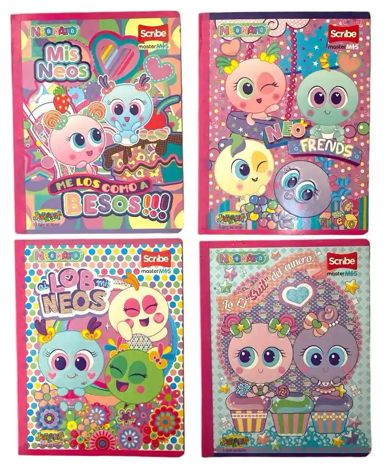 Cuaderno Cosido Para Niña Lob Neos Cuadriculado 50 Hojas Scribe