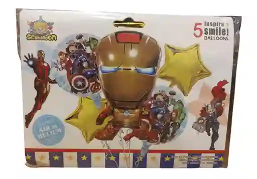 Bouquet Globo Bombas Iron Man Los Vengadores 5 Unds