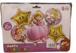 Bouquet Globo Bombas Princesa Peaches Super Mario De Nintendo 5 Unds