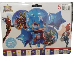 Bouquet Globo Bombas Capitan America Los Vengadores 5 Unds