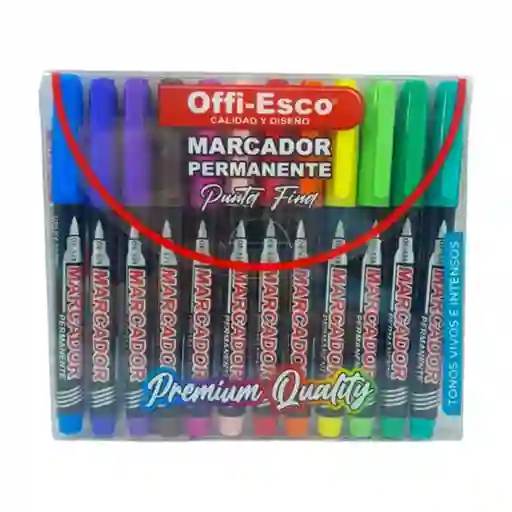 Marcador Permanente X12 Offi-esco