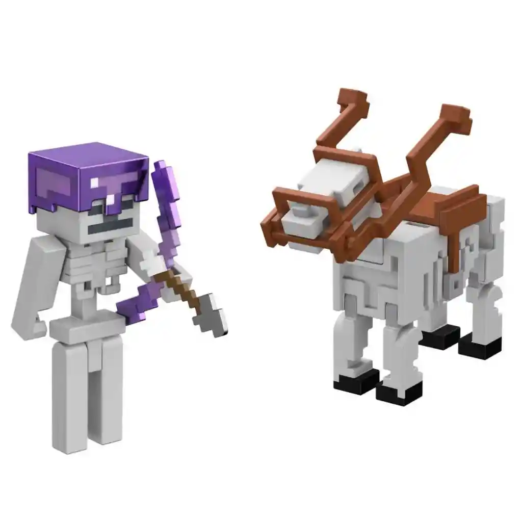 Figura De Acción Minecraft Vanilla 2 Caballo Esqueleto 3.25"