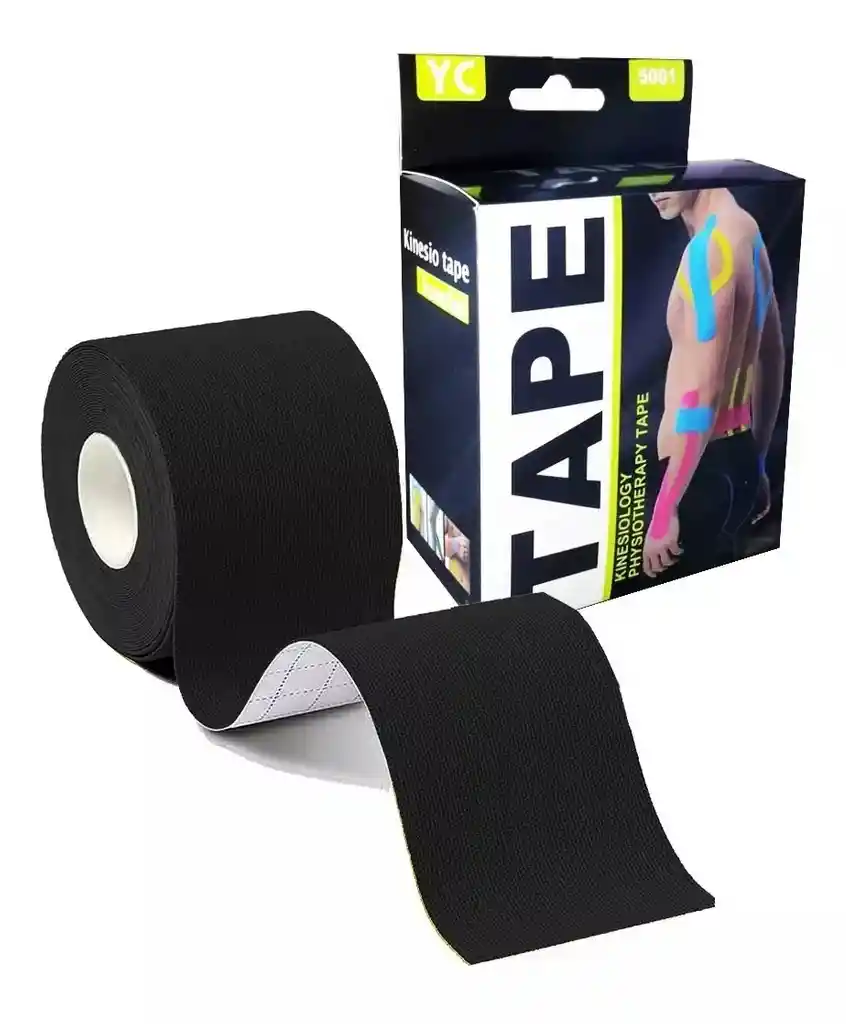 Cinta Kinesiologica Kinesiology 5 Metros X 5cm Tape - Negro