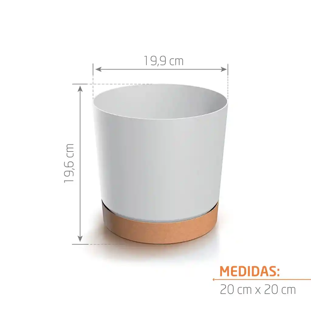 Matera Tubo Pm 20 Cm Blanco