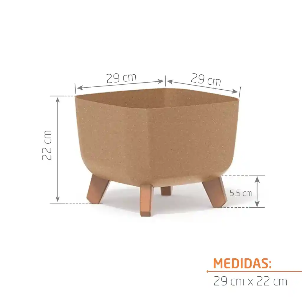 Matera Gracia Square Eco Wood 29 Cm Café Claro