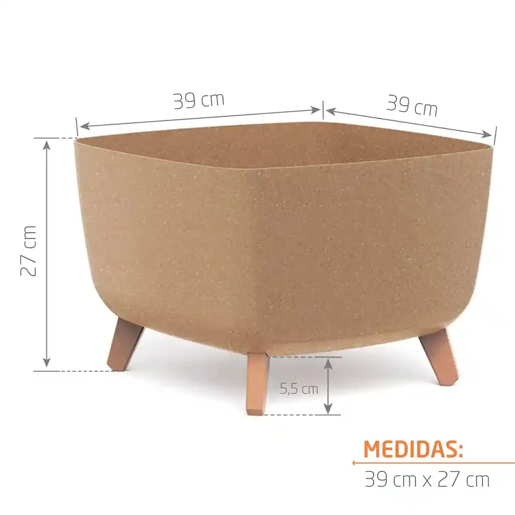 Matera Gracia Square Eco Wood 39 Cm Café Claro