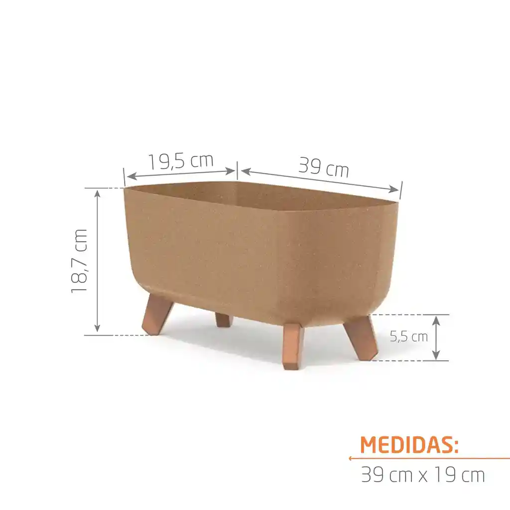 Matera Gracia Square Eco Wood 39 Cm Café Claro