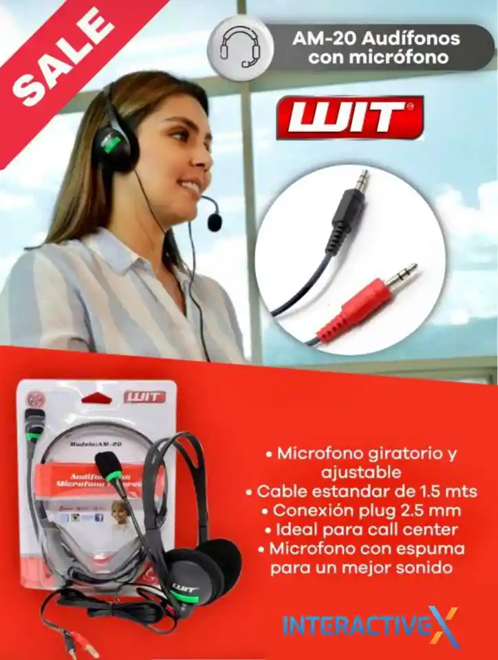 Diadema Chat / Audifonos Con Microfono Wit Am20