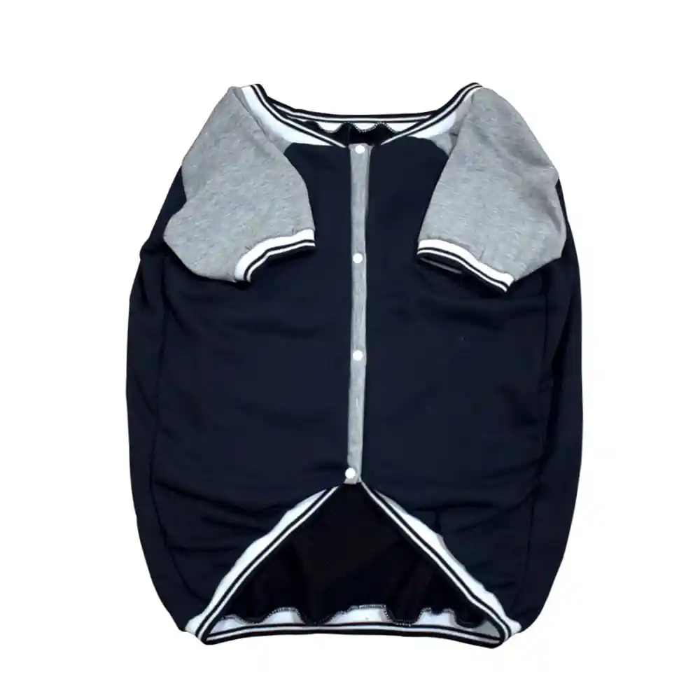 Chaqueta Beisbolera Azul Osc-gris Tll.l 3-285df-1